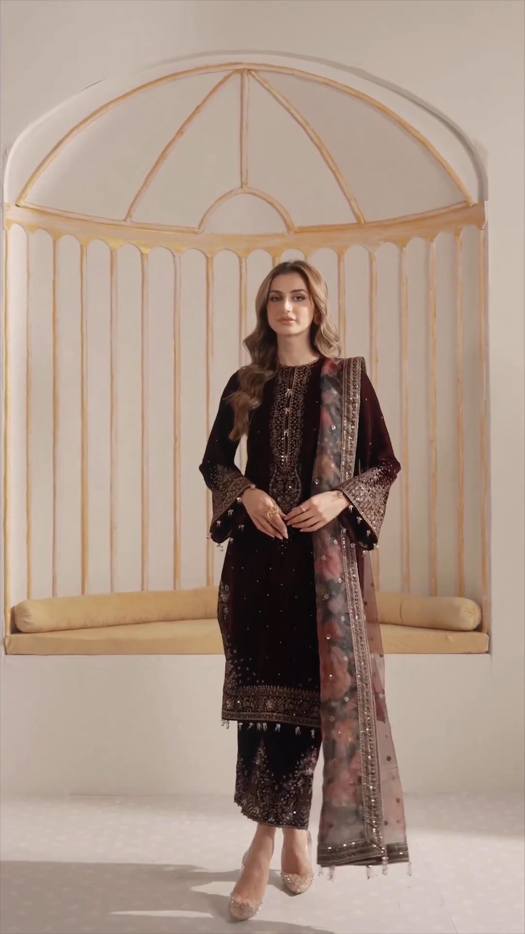 Designer Party Wear Look Heavy Pure Viscose Velvet Top Plazzo & Dupatta Set
