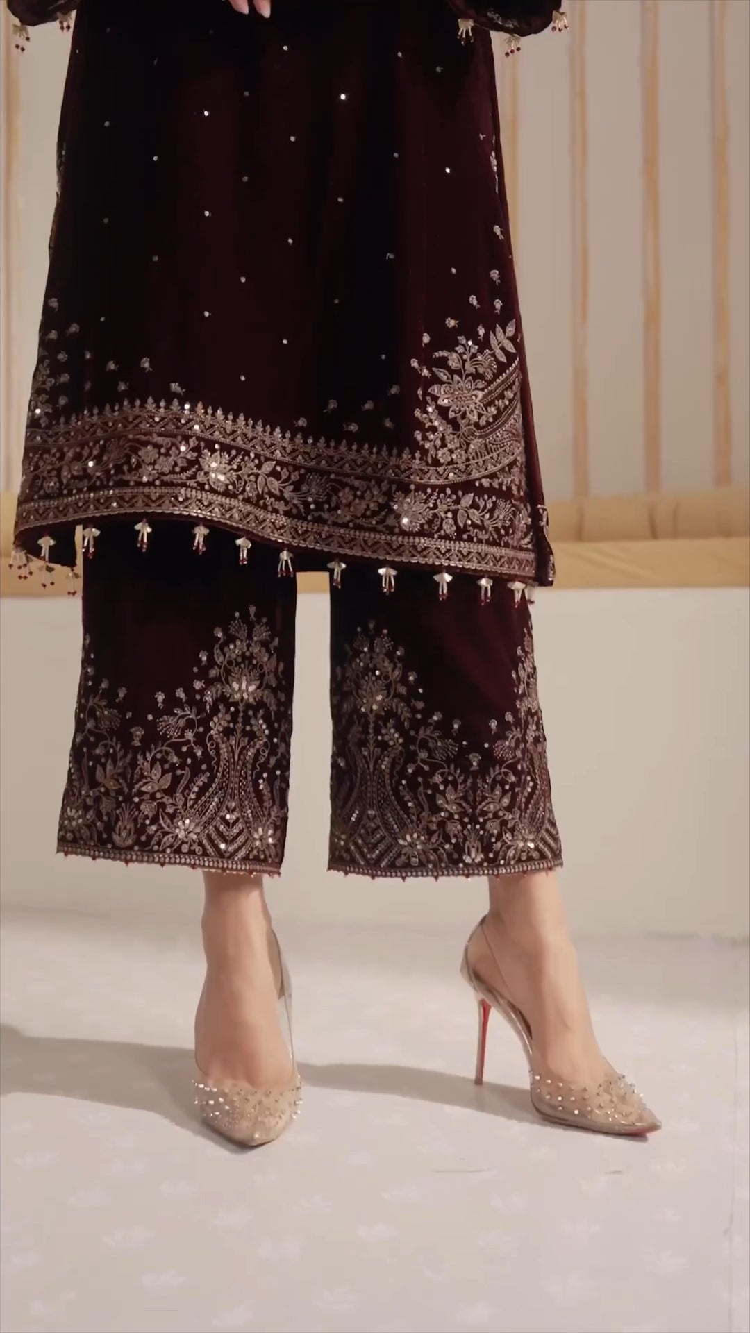 Designer Party Wear Look Heavy Pure Viscose Velvet Top Plazzo & Dupatta Set