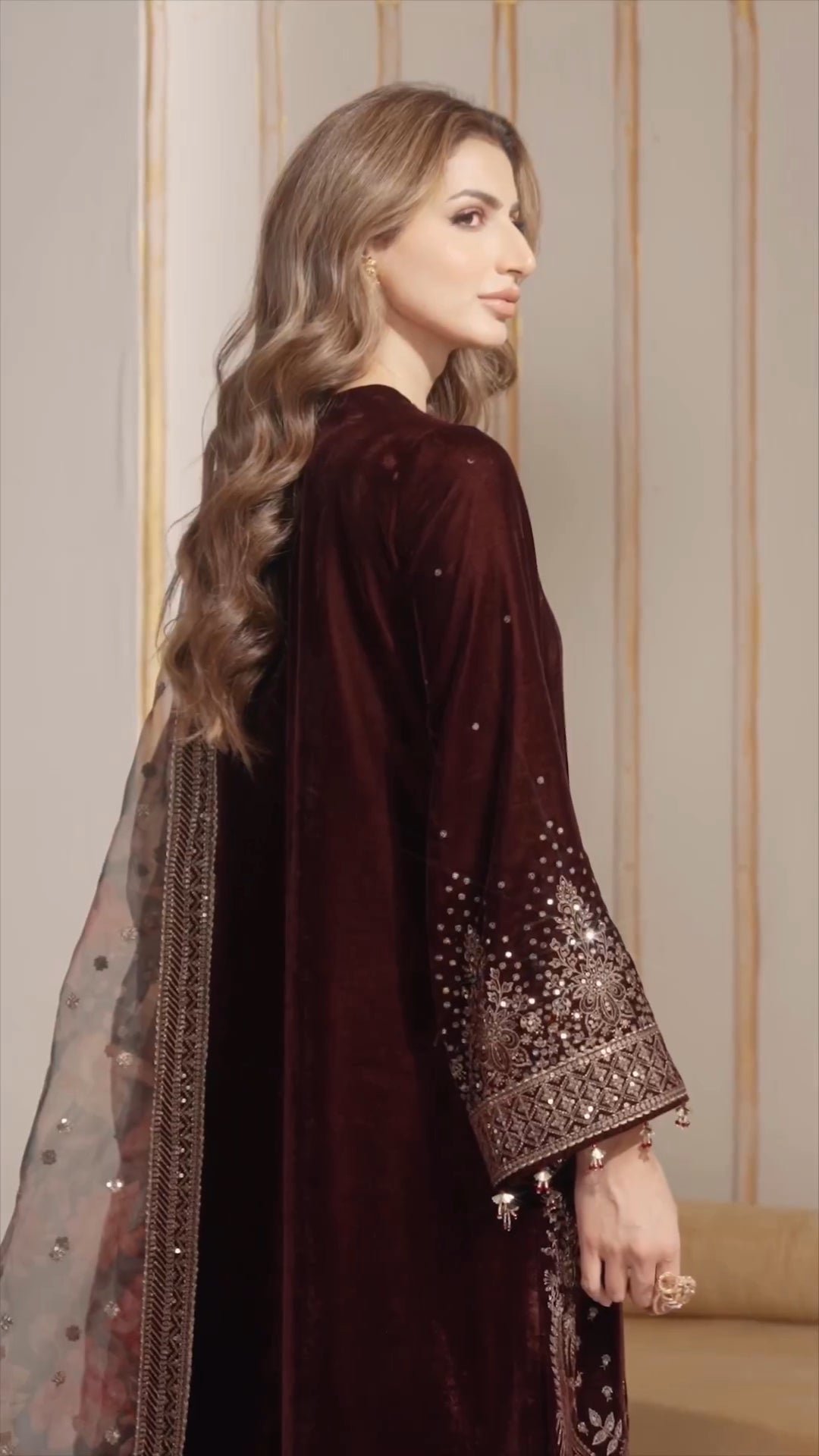 Designer Party Wear Look Heavy Pure Viscose Velvet Top Plazzo & Dupatta Set