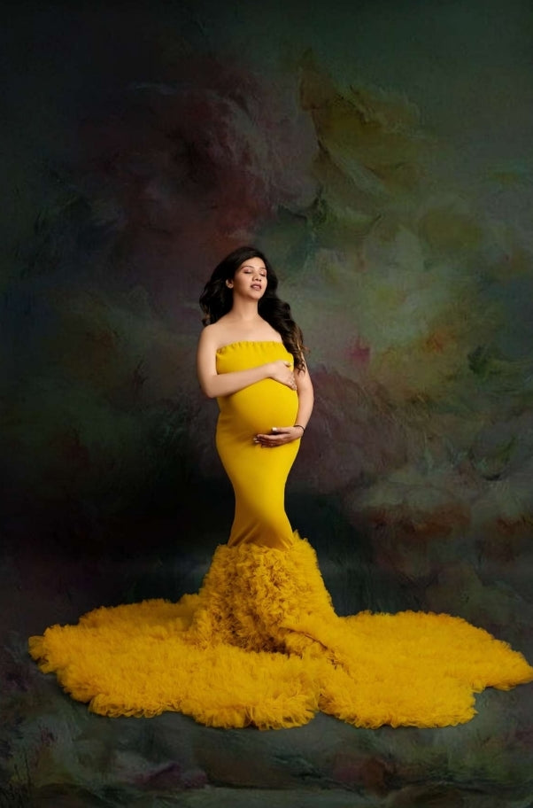 Classy Yellow Maternity Gown