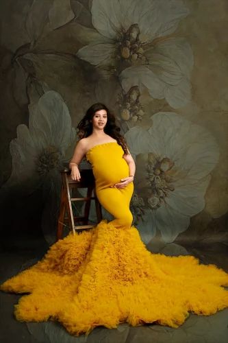Classy Yellow Maternity Gown