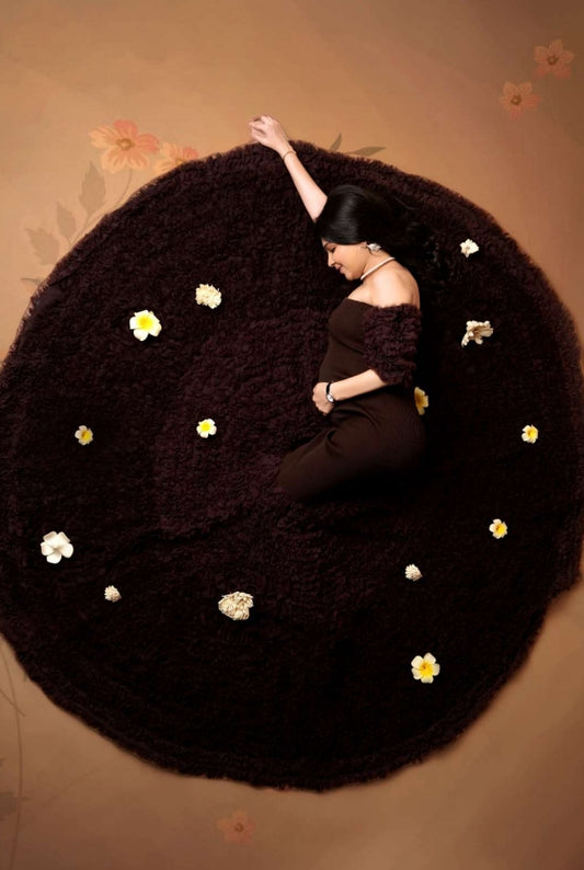 Elegant Brown Maternity Gown