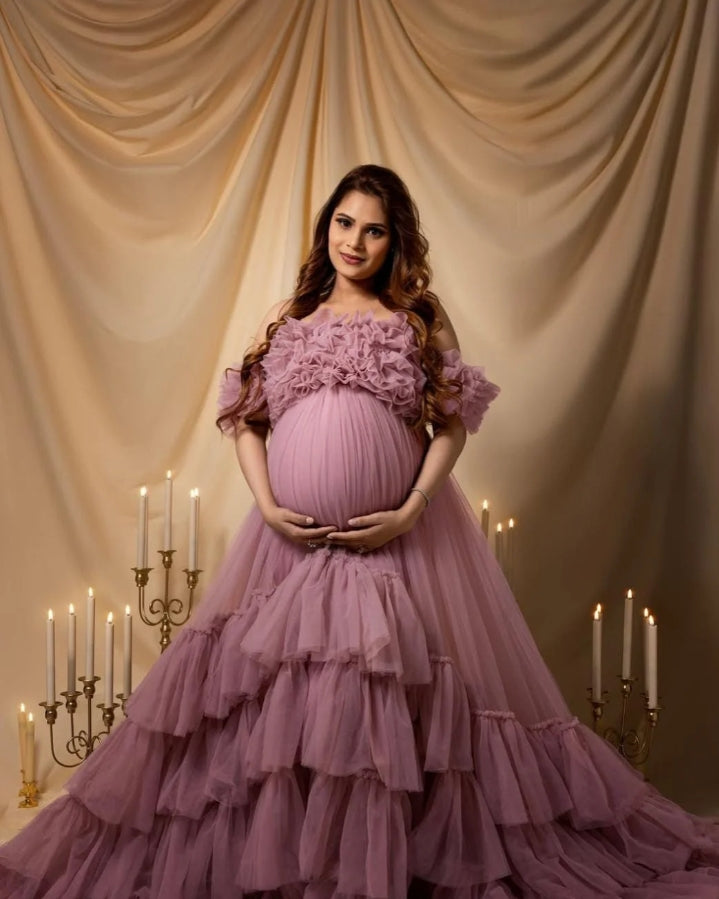 Royal Blossom Maternity Gown