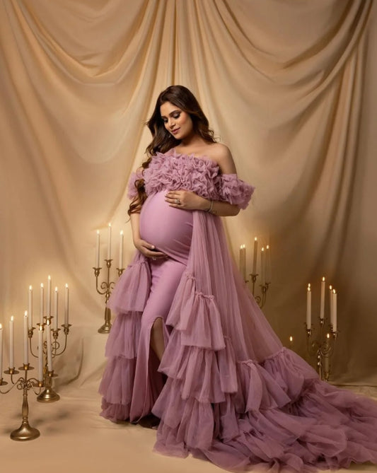 Royal Blossom Maternity Gown